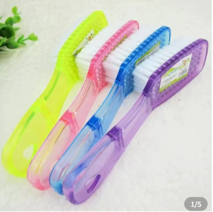 [到手4个]JN颜色随机透明洗鞋刷子长柄耐用硬毛不伤衣鞋