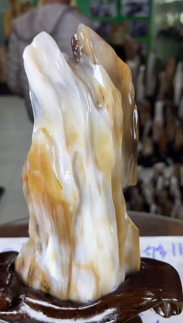 缅甸天然树化玉摆件