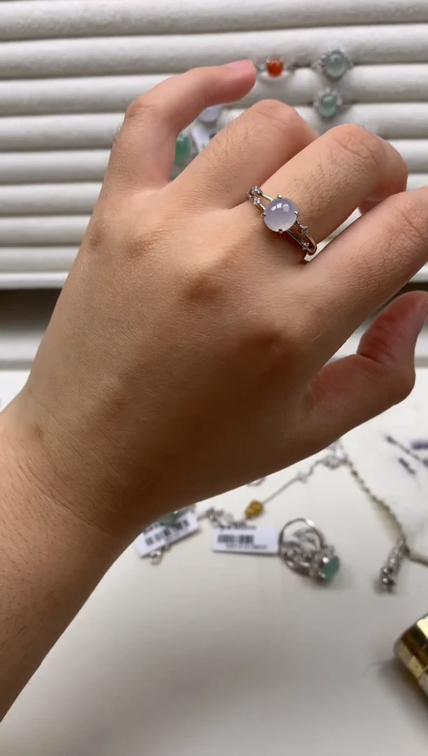 银S925镶嵌戒指翡翠7