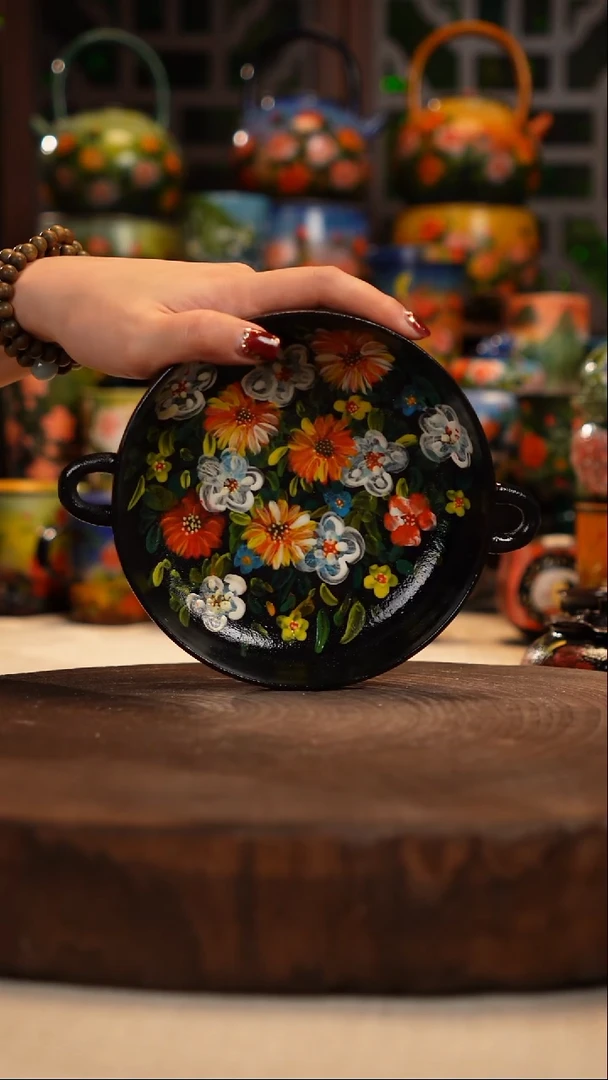 紫砂 油画釉下彩手绘