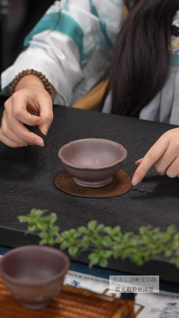 茶壶紫砂老紫泥筋纹主人杯嵇芳老师手作
