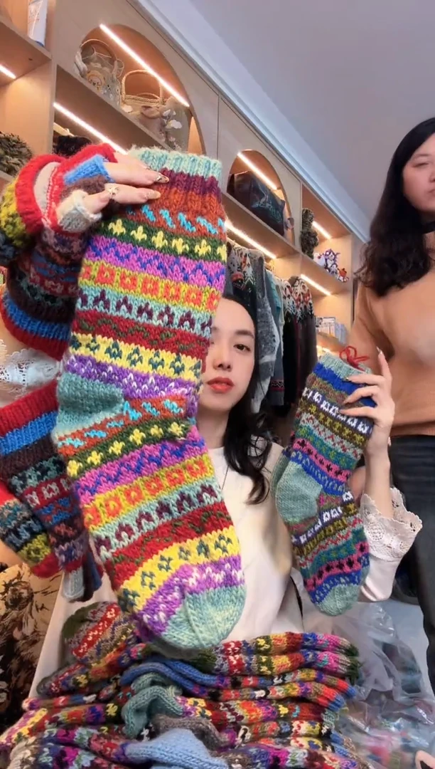 羊毛希***恼纯手工袜子270