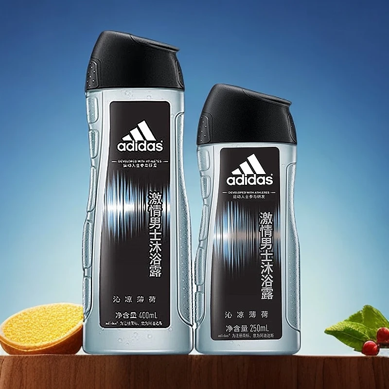 阿迪达斯男士激情沐浴露清爽留香持久400ml+250ml古龙香