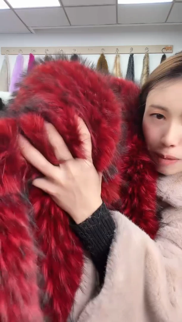 狐狸毛酒红色貉子毛1.8*1.1