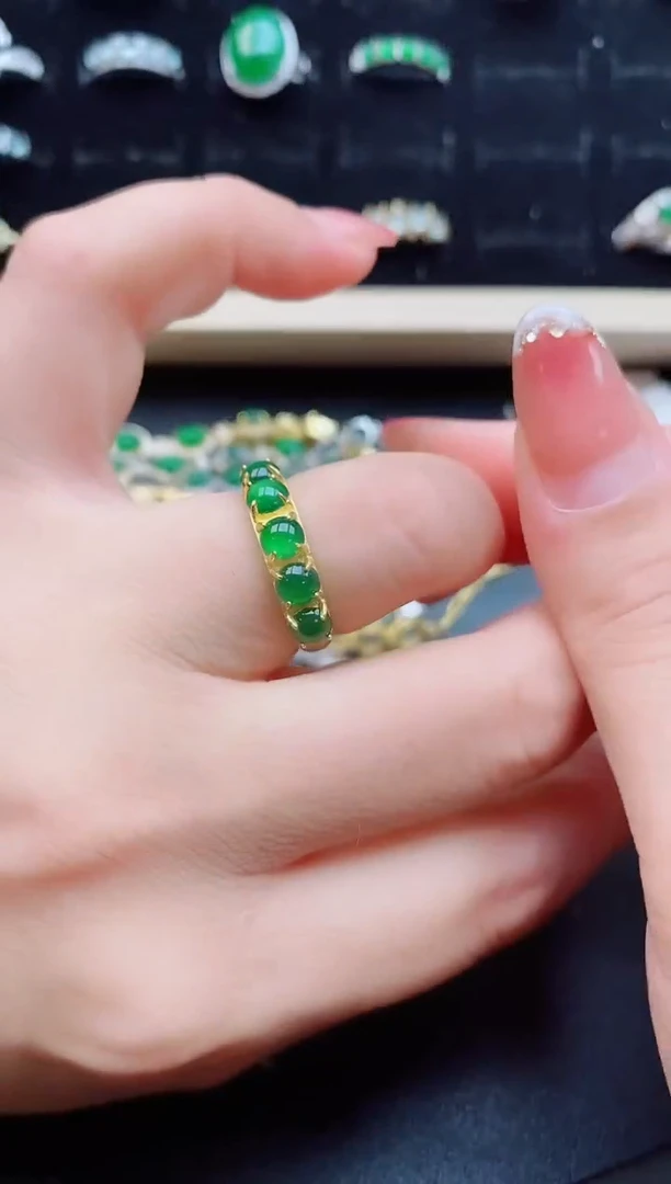 【闪购商品】翡翠戒指银S925镶嵌12121