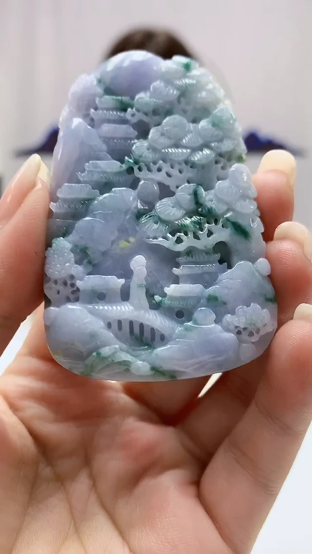 定制翡翠未镶嵌4829ms-毛货190山水