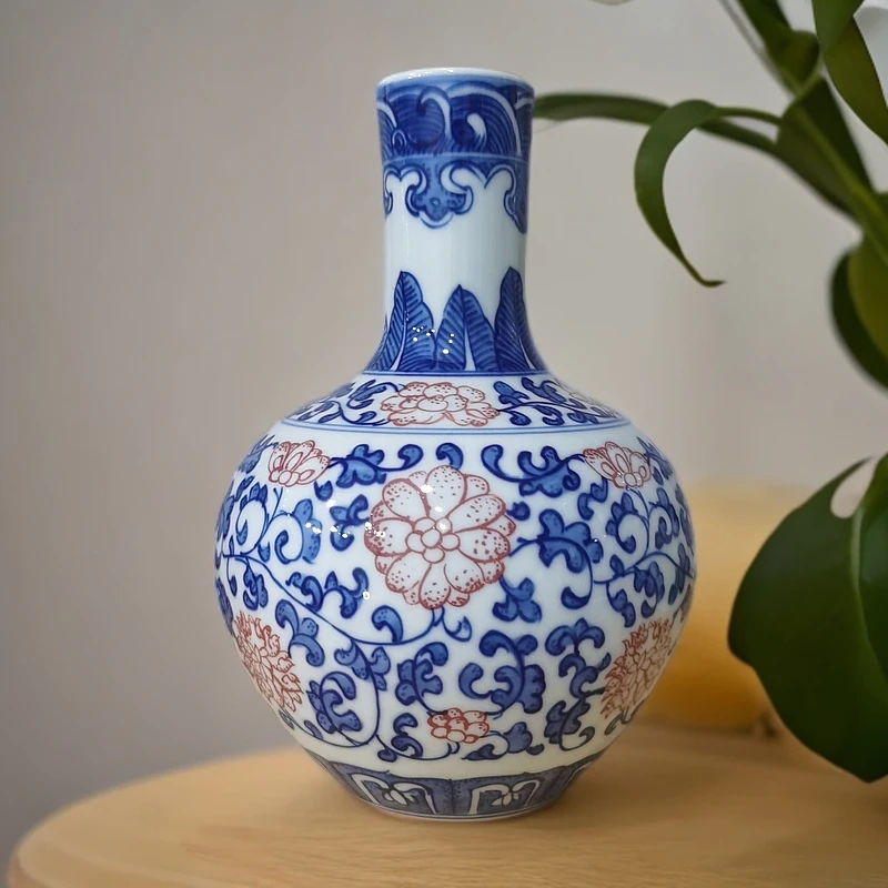 景德镇手工手绘花瓶国礼瓷仿古青花瓷芭蕉陶瓷陶瓷花瓶摆件