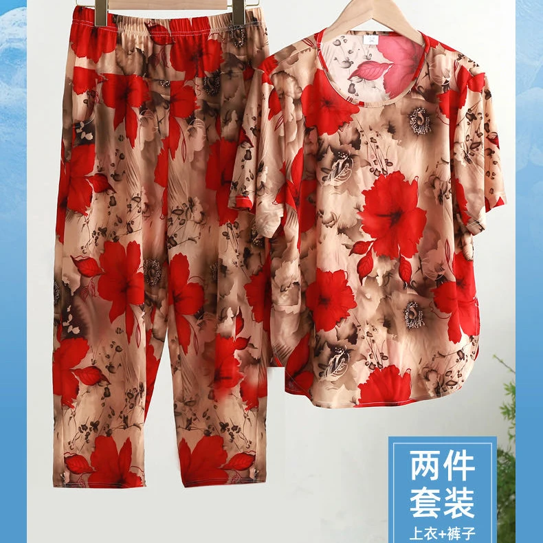妈妈款夏季休闲气质套装-2561