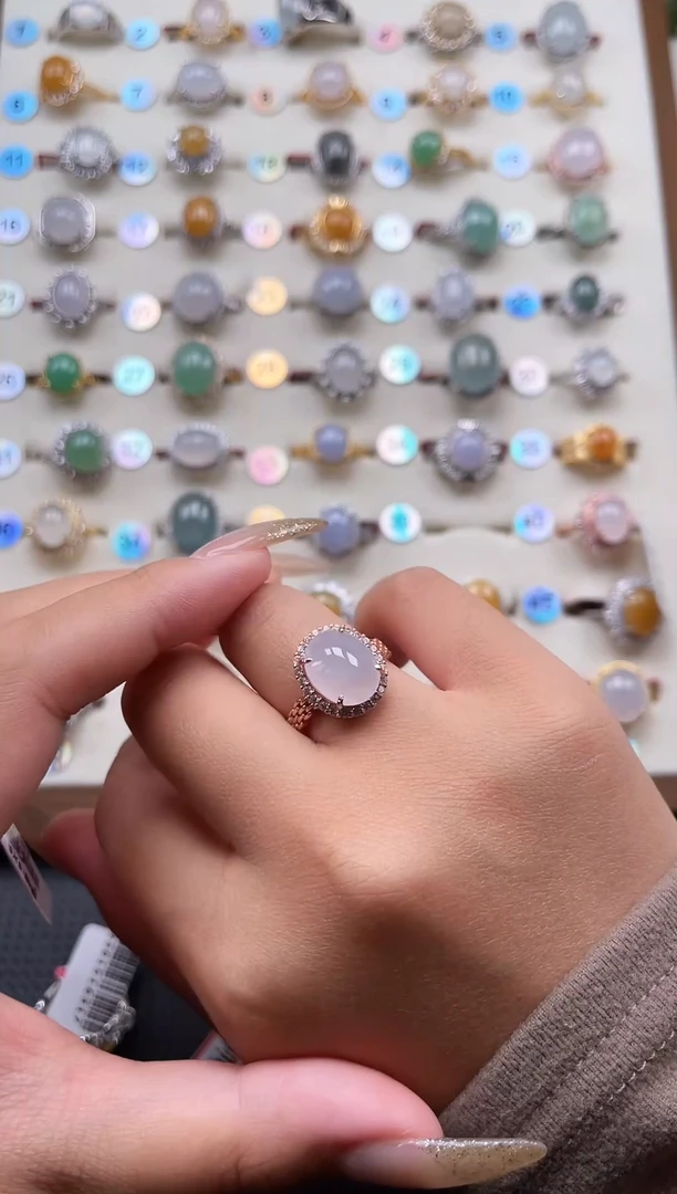 【闪购商品】翡翠戒指银S925镶嵌天然A货翡翠戒指