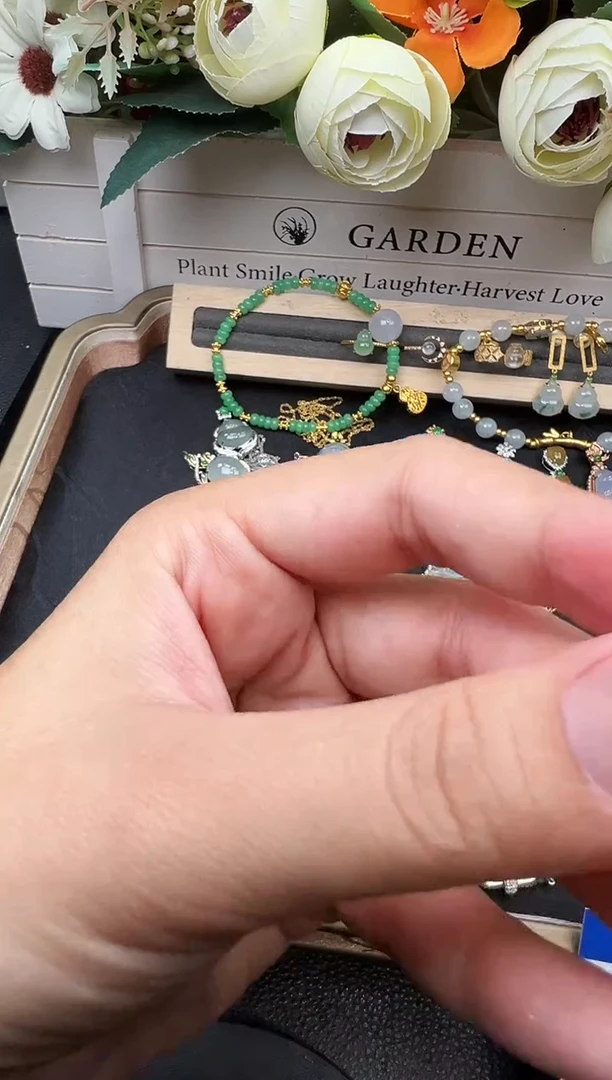 套链18K金镶嵌翡翠林*千葫芦68863