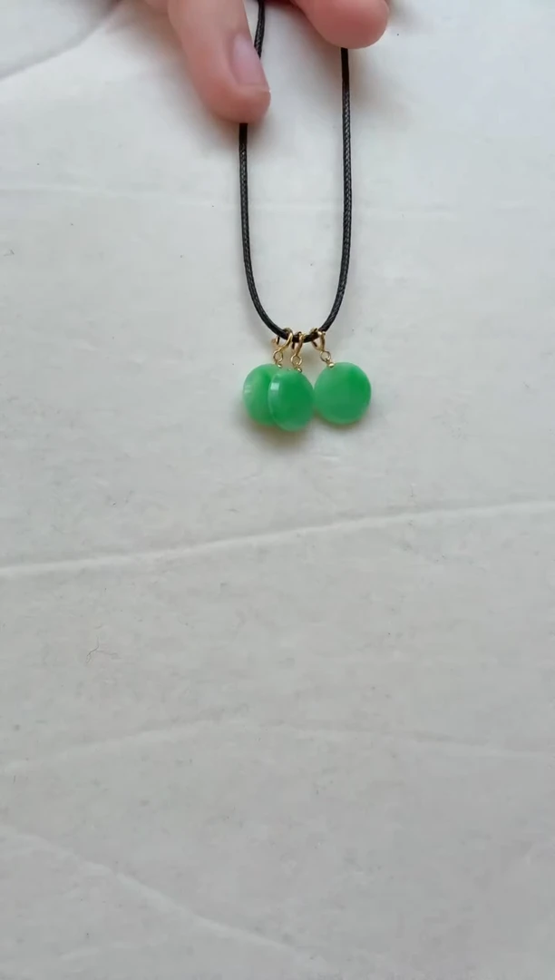 颈饰18K金镶嵌翡翠大号多样性发1件