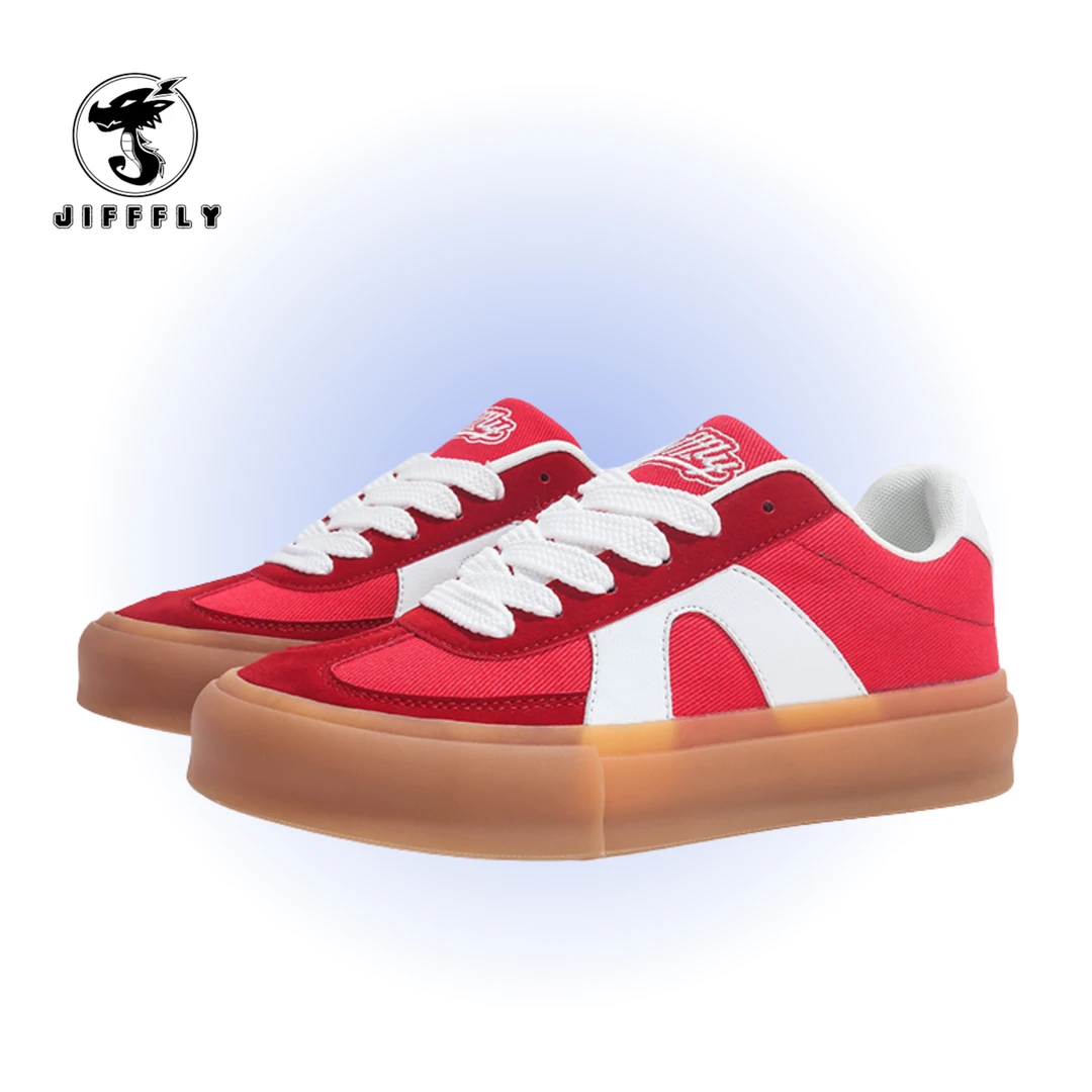 Jifffly秋季新款潮鞋国潮情侣鞋时尚休闲百搭帆布鞋复古德训鞋