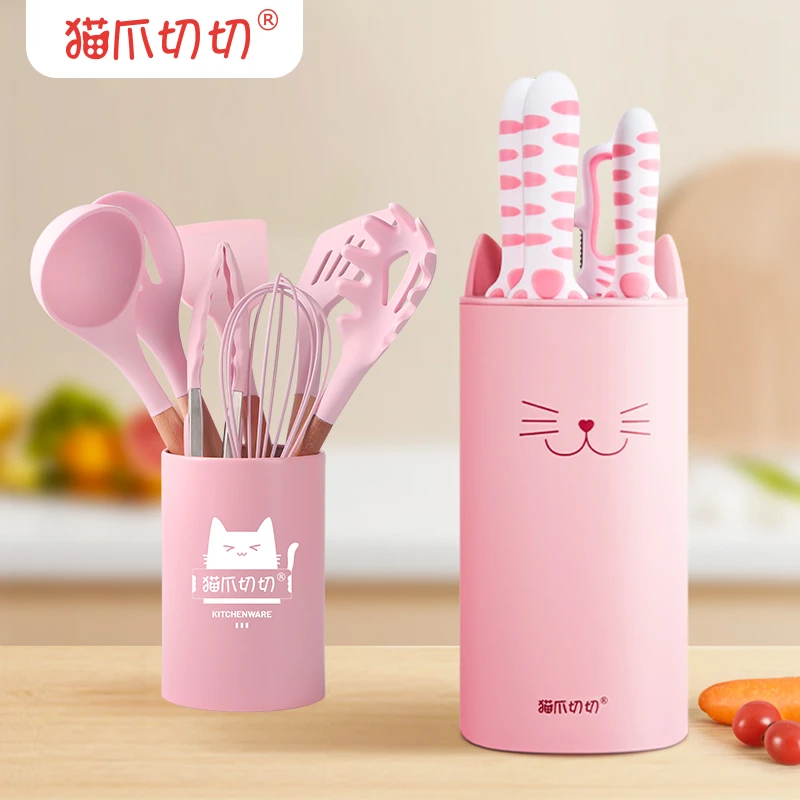 猫爪切切 萌宠5件套刀具套装自用款+硅胶厨具8件套组合套装