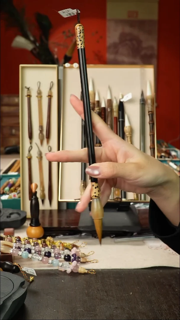 19号孤品高货毛笔链接 清水试笔 蘸墨不退