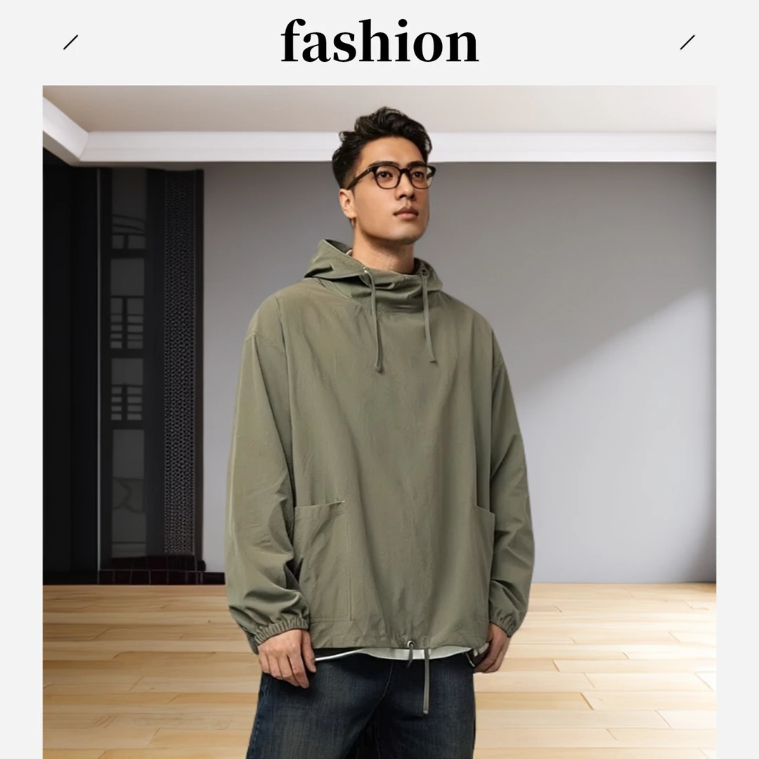 男生衣服高级感韩版情侣卫衣男潮连帽外套男款春秋季男款韩版工装