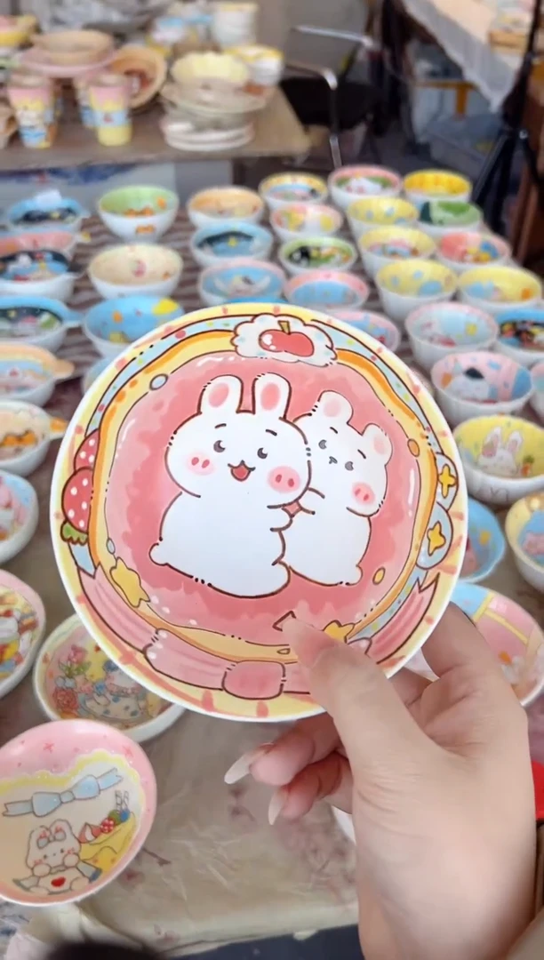 摆件陶宠****子景德镇陶瓷手绘微瑕