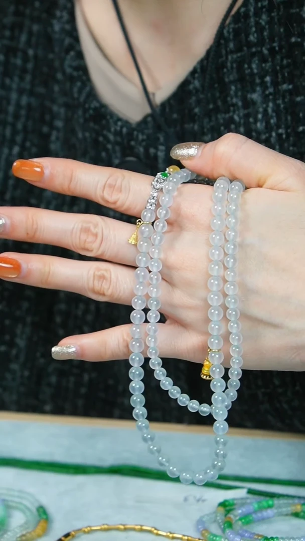 【闪购商品】翡翠颈饰18K金镶嵌66-串串/姿/3