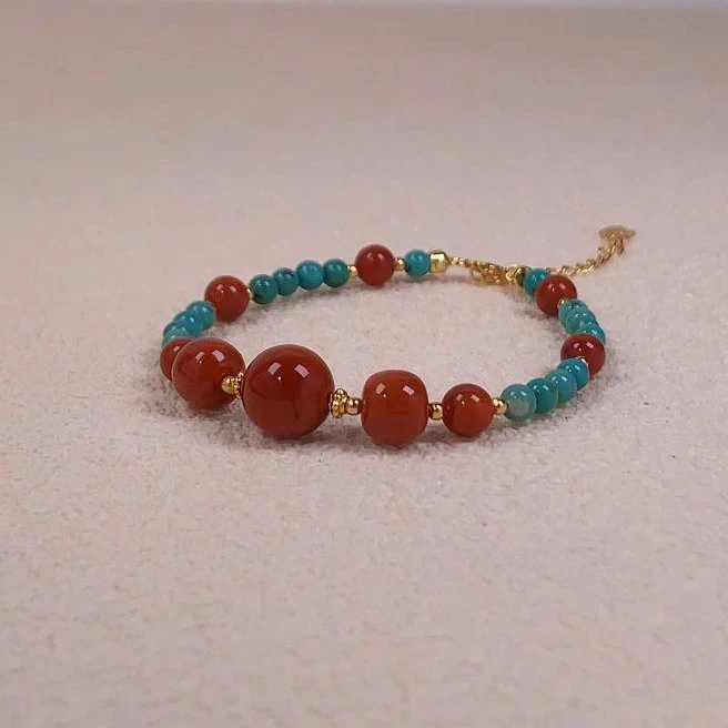 【老掌柜讲珠宝】绿松石南红DIY手串 DKT070208