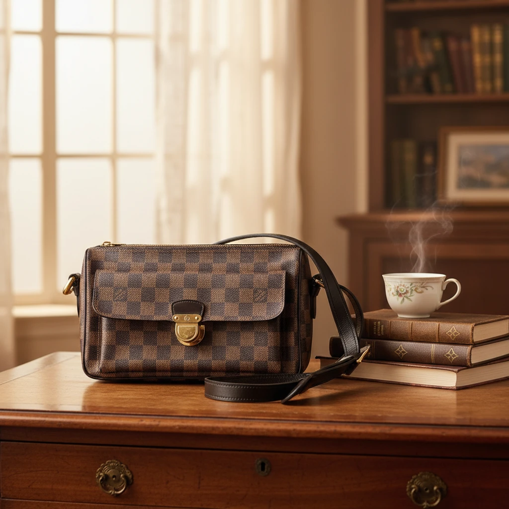 95新 LouisVuitton/路易威登  棕棋盘格斜挎包 1853 2115