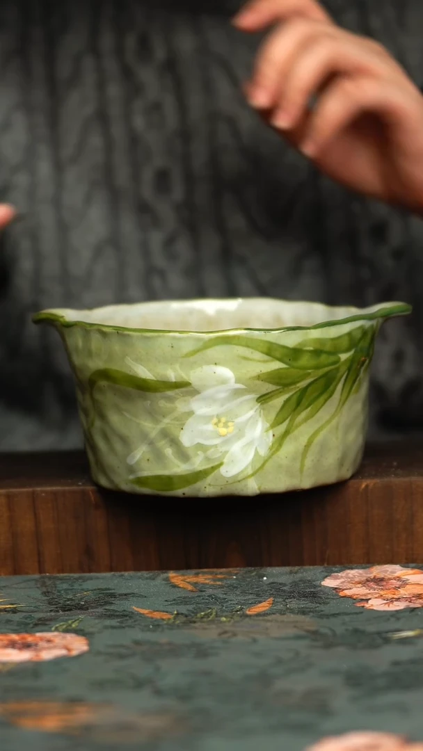 杯釉下彩手工手绘同款陶器