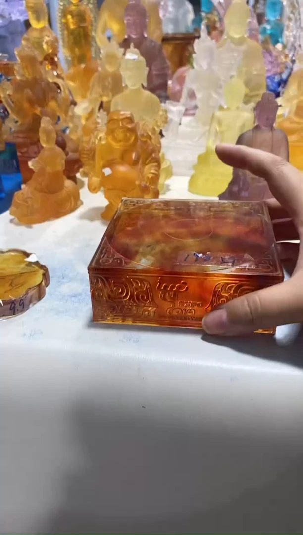 手工艺品琉璃198底座 古法琉璃 微瑕 不退不换