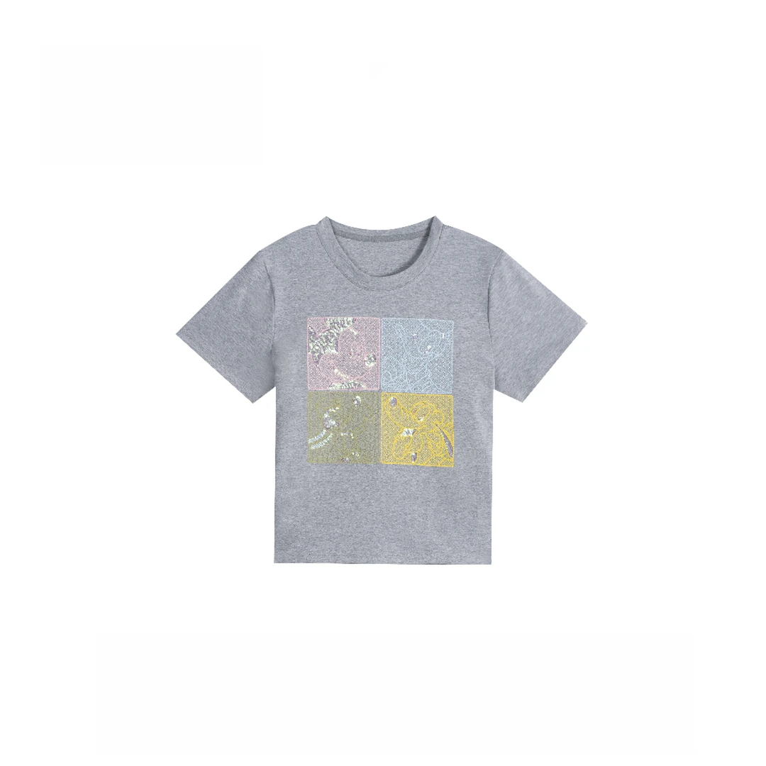 2025年夏季新款撞色多巴胺休闲减龄圆领T恤