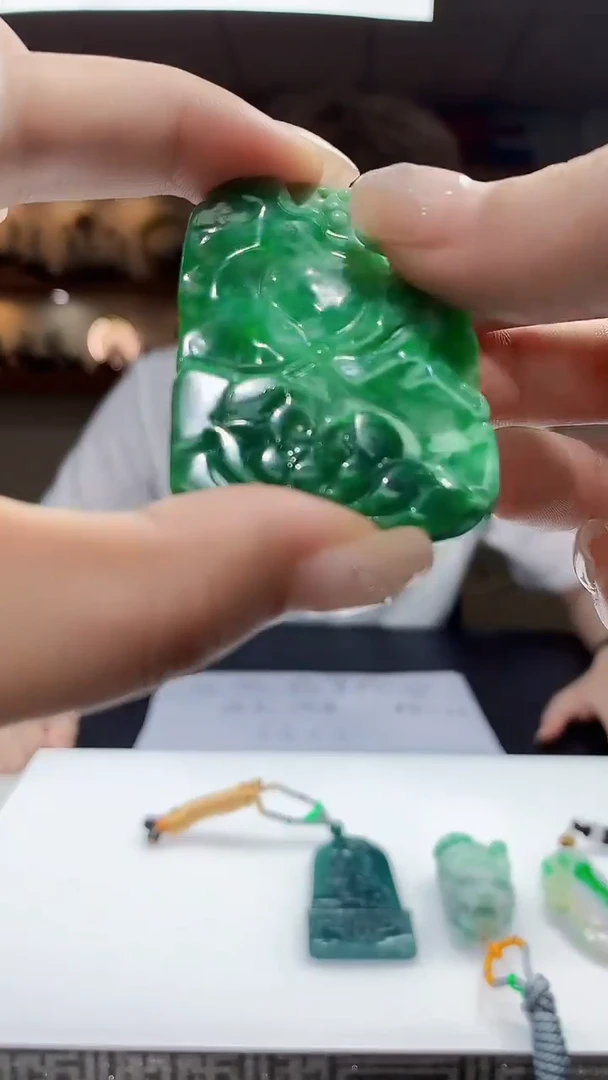 定制翡翠未镶嵌4868mm-毛货挂件8