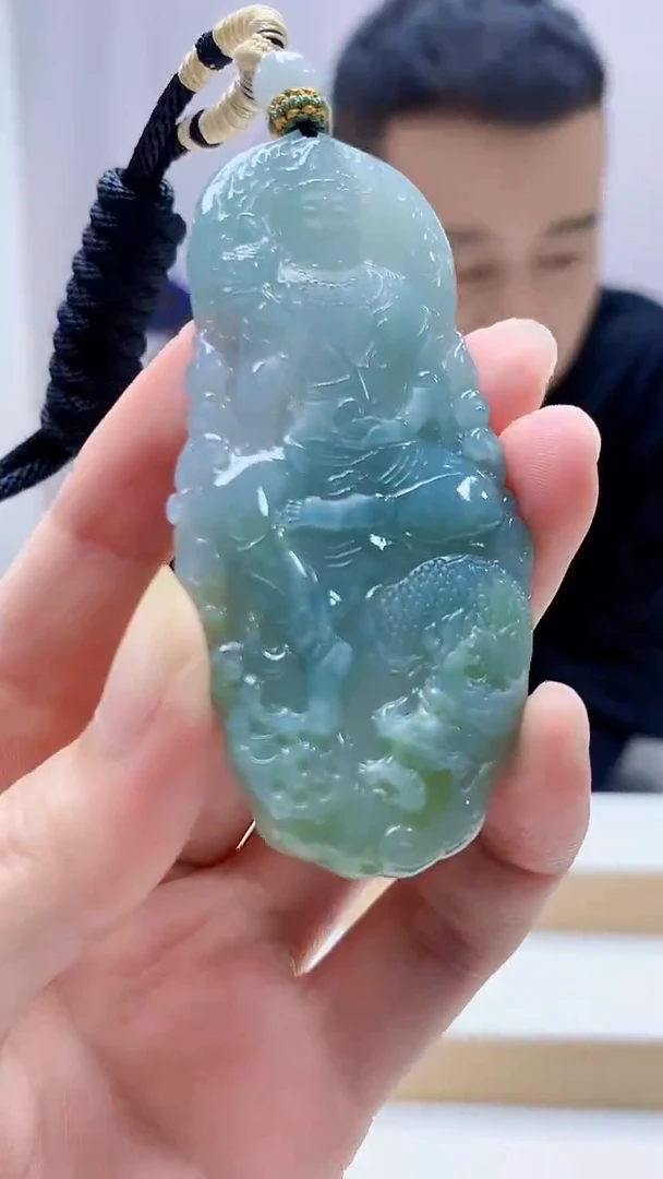 未镶嵌定制翡翠4898zm-毛货挂件观音88