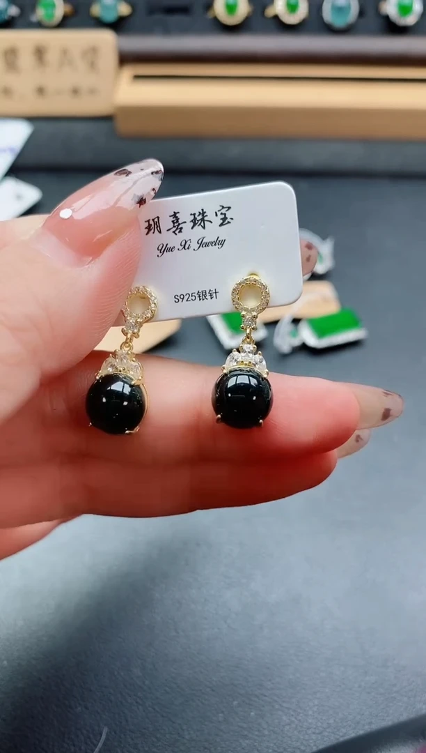 银S925镶嵌戒指翡翠1