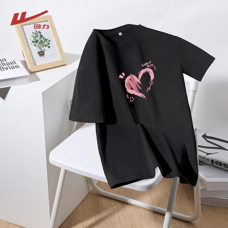 Warrior/回力时尚纯棉简约圆领T恤2025秋款新款洋气休闲穿搭女装