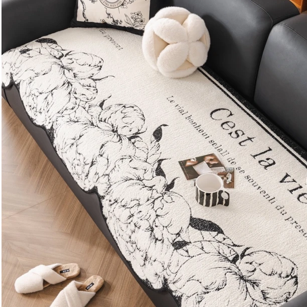 【山茶花】沙发垫四季通用2024简约沙发坐垫防滑高级感布艺沙发垫