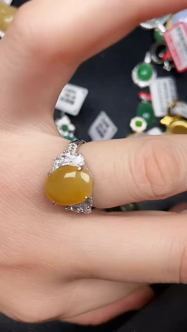 银S925镶嵌戒指翡翠5200