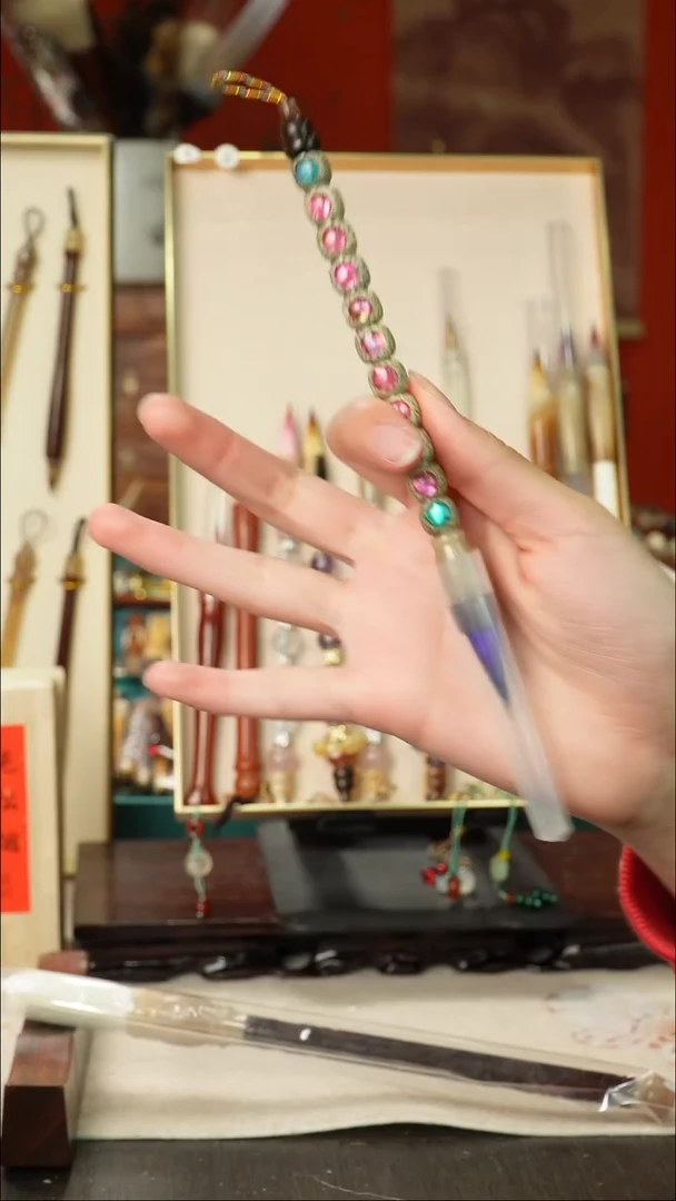 孤品高货毛笔链接 清水试笔 蘸墨不退
