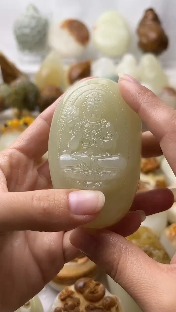 石材古青石棉纹正常不退换大势至菩萨