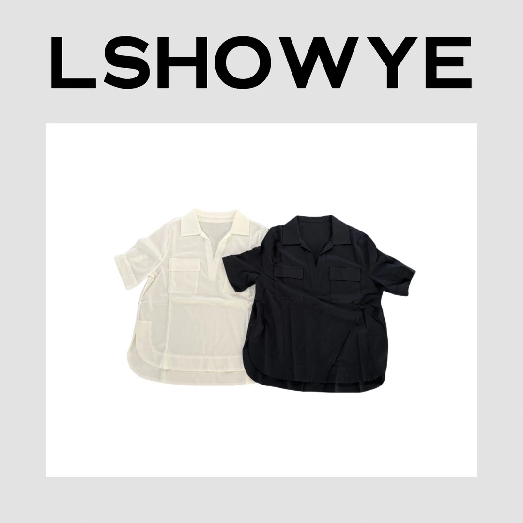 LSHOWYE｜V翻领口袋刺绣衬衣 DF5156