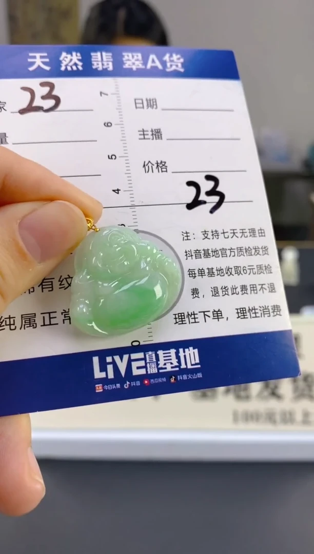 【闪购商品】翡翠颈饰18K金镶嵌天然A货翡翠