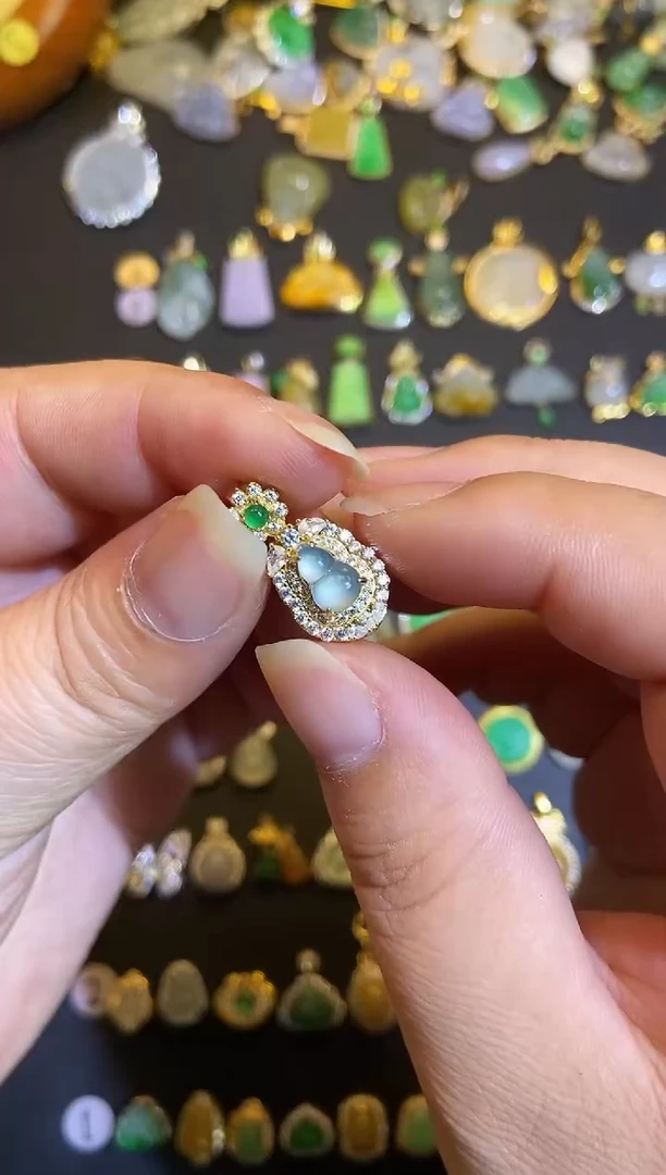 吊坠(不含链)银S925镶嵌翡翠1