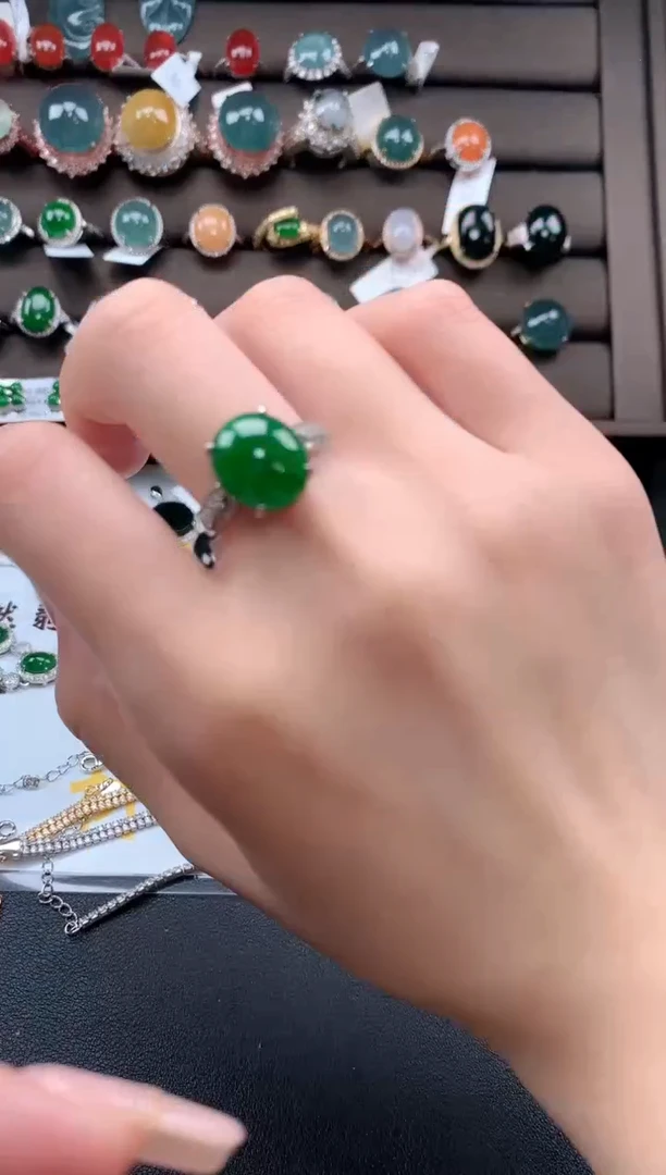 【闪购商品】翡翠戒指银S925镶嵌32131231