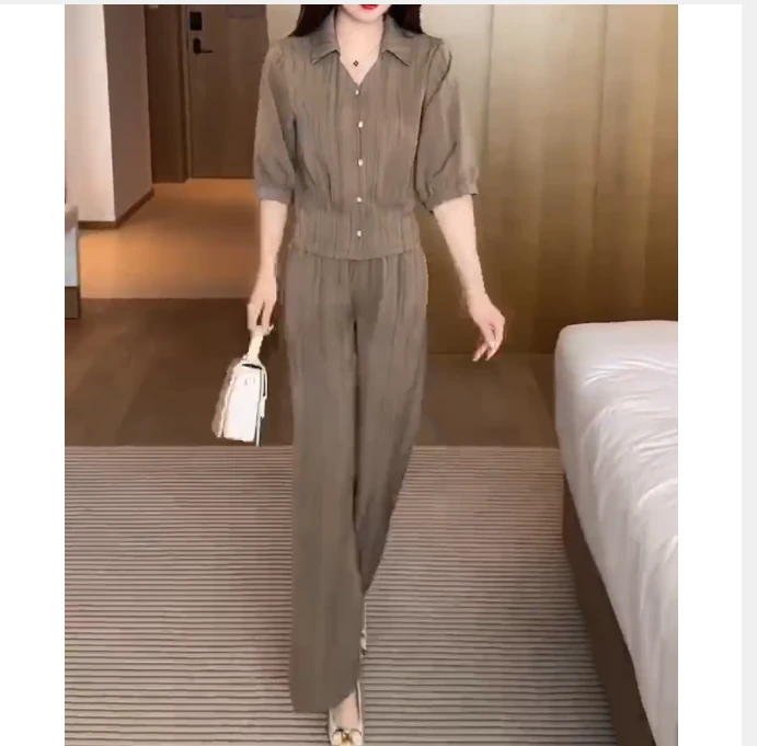 2025夏季新款网红同款洋气韩版潮流设计感休闲两件套tta2