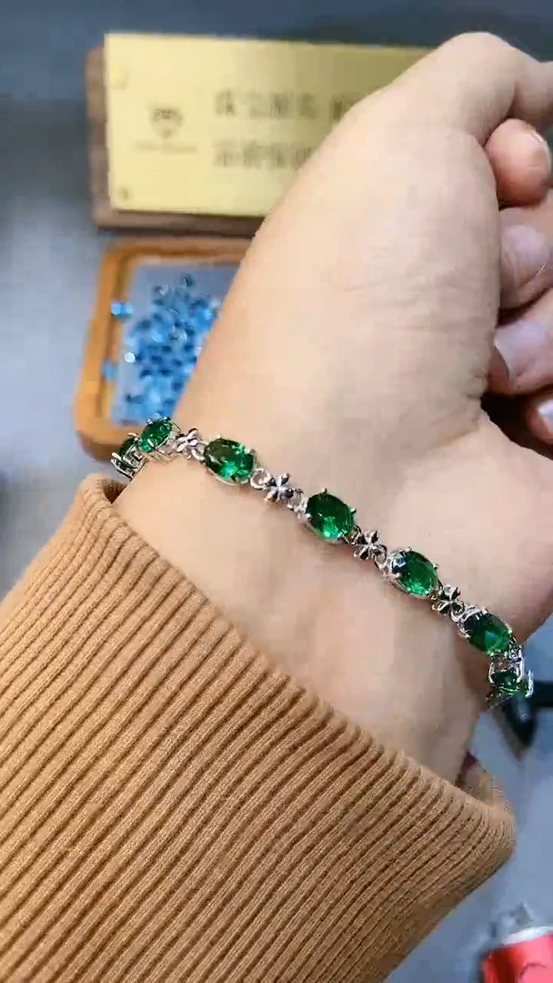 【闪购商品】透辉石手链银S925镶嵌1564