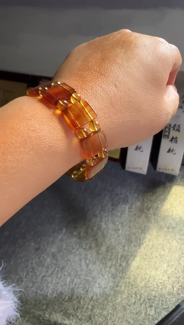手链琥珀未镶嵌#55缅甸琥珀手牌