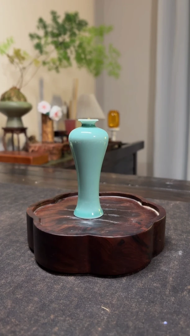 瓶插花陶瓷小花瓶中式小摆件(不含花)