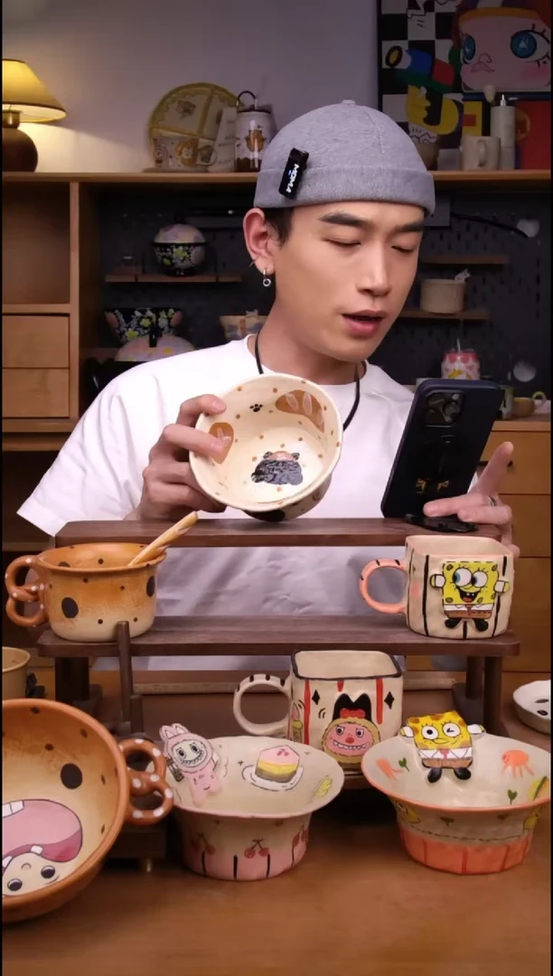 杯子景德镇可爱设计师款陶瓷