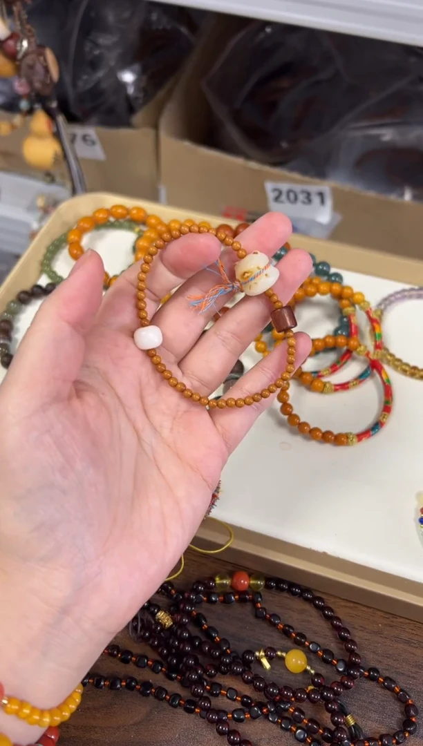 橄榄核手串孤品橄榄核招财猫款手链[0474]