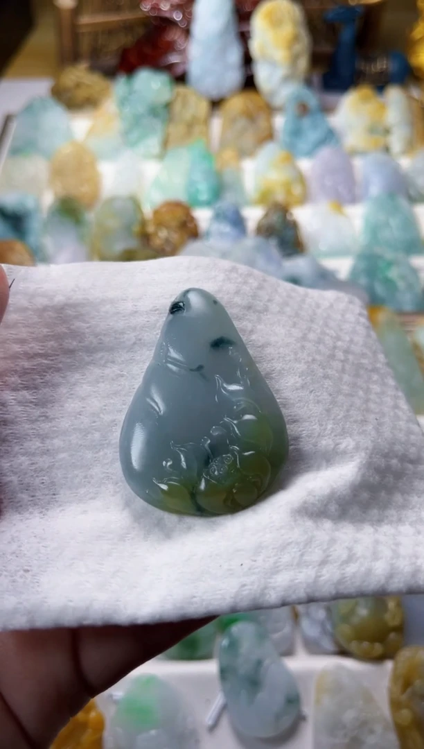 【闪购商品】定制翡翠未镶嵌毛货定制荷花 不退不换