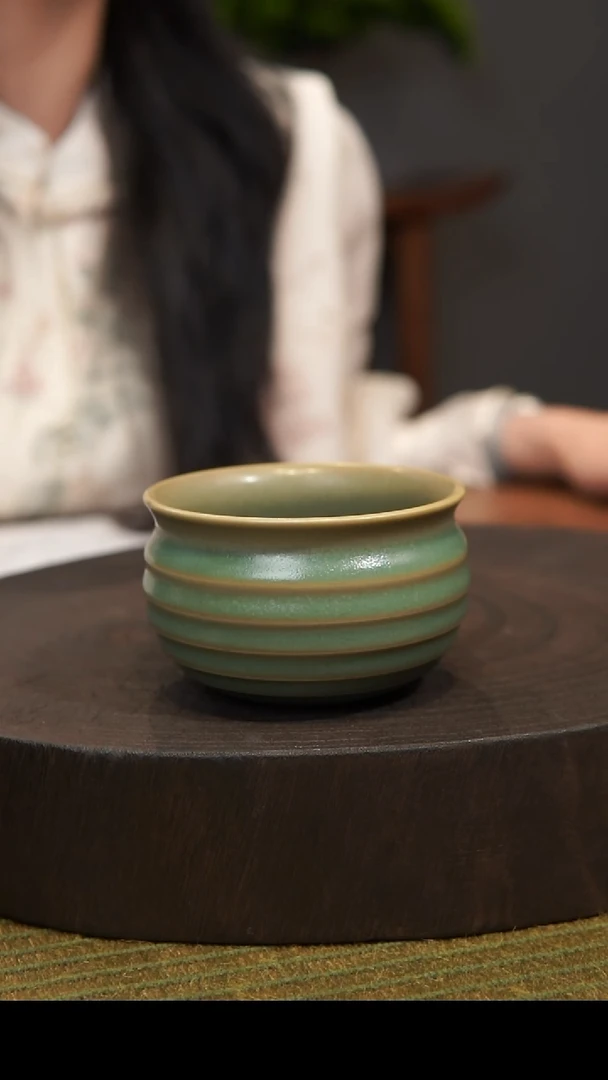 杯子炫纹杯 汝州原产地 原矿老釉 带底款