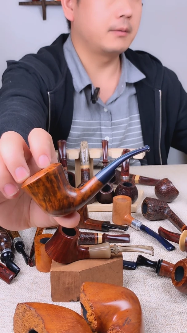 石楠木光面对比色烟斗坎伯兰咬柄3mm