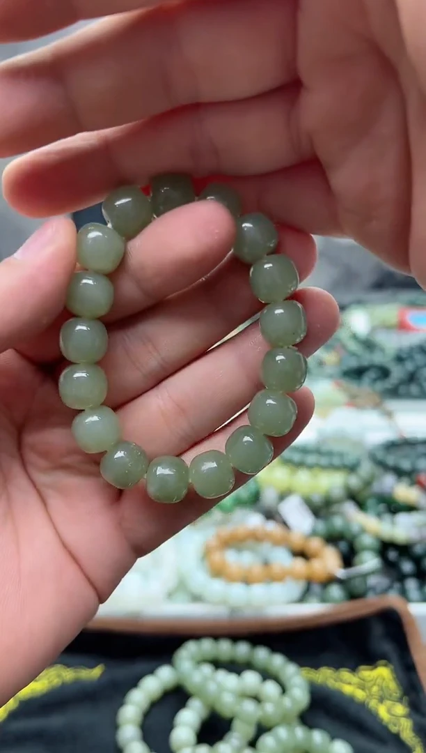 手串未镶嵌和田玉冰青水12