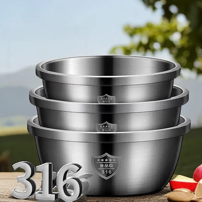 正宗316不锈钢盆加厚不锈钢的盆子特大号加厚不锈钢盆L食品级不锈
