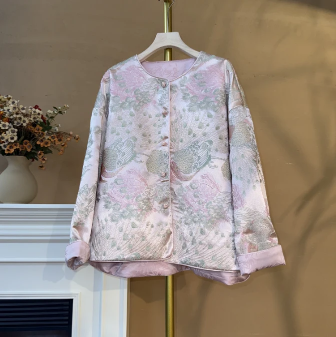 [‌‌山月‌]Q296春季新中式宽松双面穿丝缎外套女国风复古女装